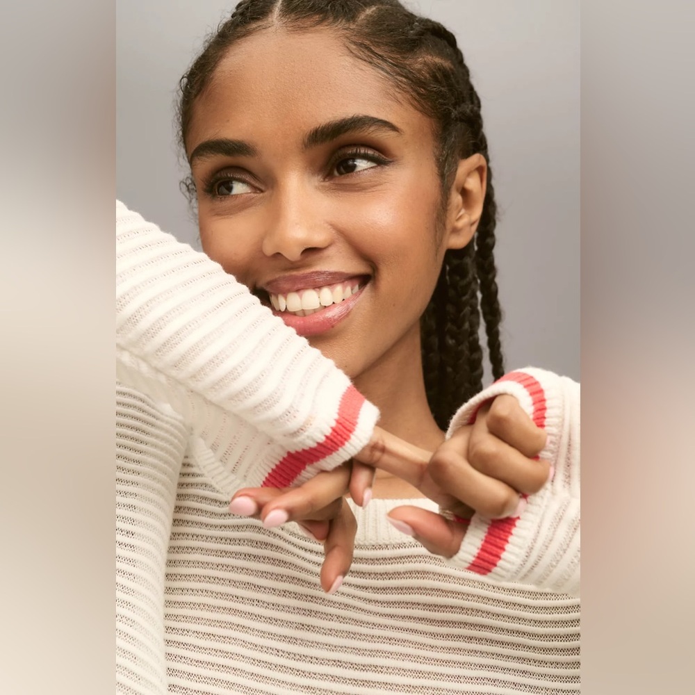 Daily Practice by Anthropologie Long-Sleeve Racing Stripes Top 2X - Picture 3 of 9